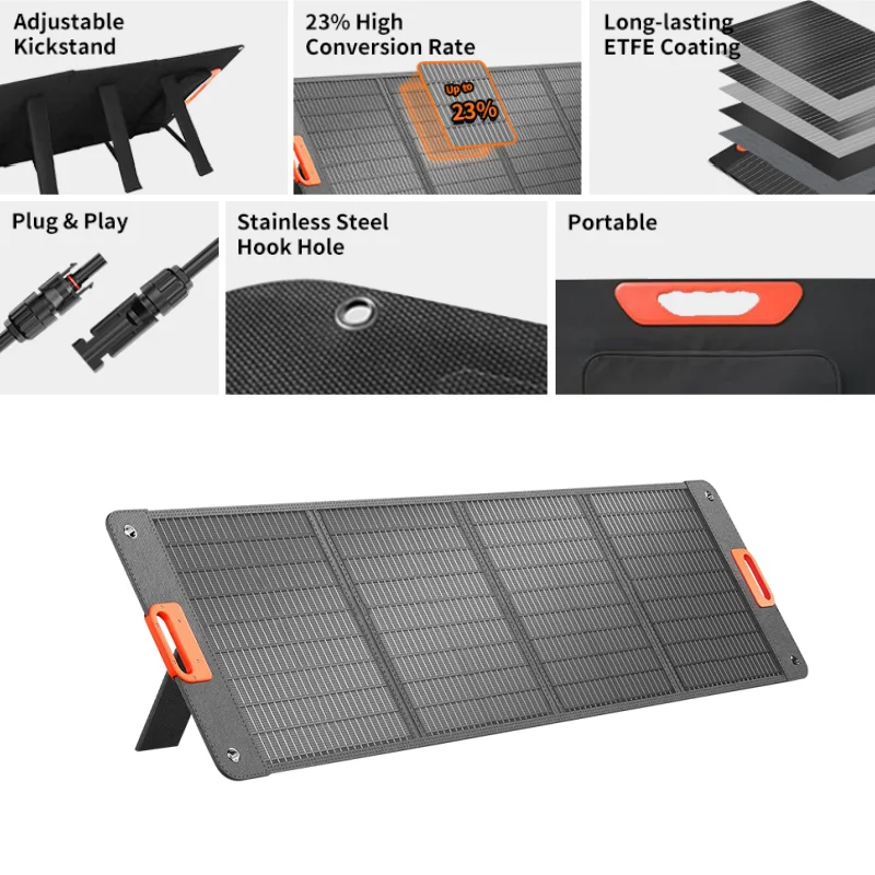 200W Solar Panel ETFE Flexible Foldable High Efficience Portable 2