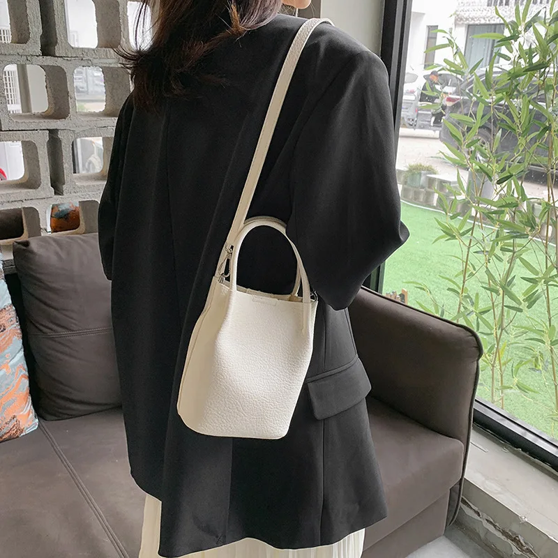 Handbag Bucket Bag Fashion NEW Ladies Shoulder Bag Solid Color All-match Simple Style Casual Travel Crossbody Bag Small Mini Bag