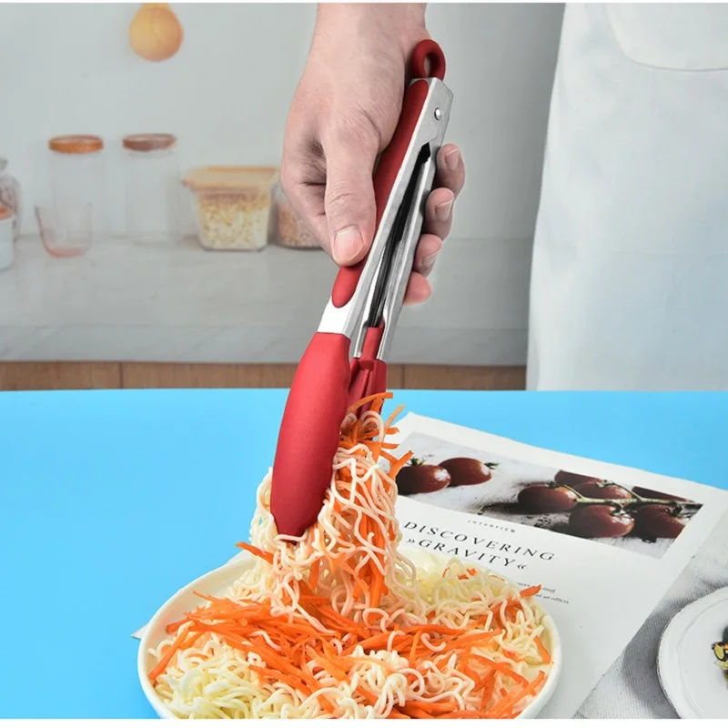 Silicone Clips Bread Barbecue Tools Tongs Steak Clip Food Clips BBQ Cooking Baking Salad Kitchen Accessories 9 inches food tongs kitchen utensils set