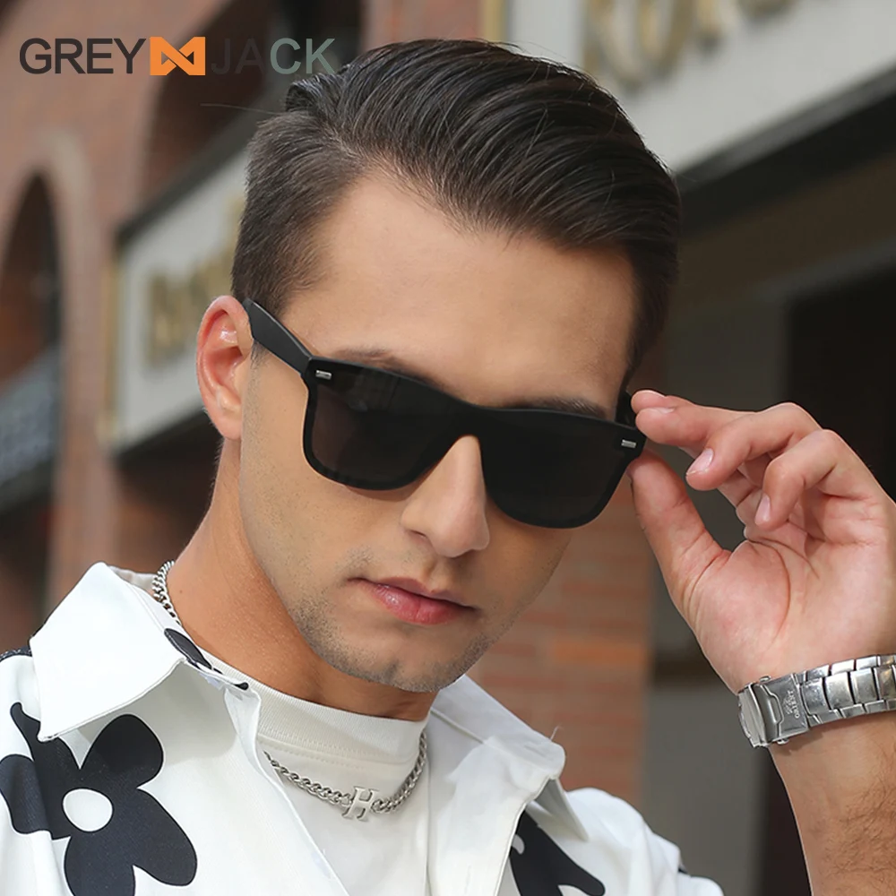 

Vintage Male polaroid Sunglasses Men Brand Black Square Shades UV400 Sun Glasses For Women Cool One Piece Designer