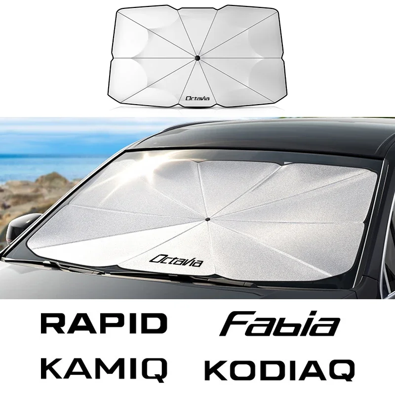 Car sun protection windshield sunshade Skoda Octavia Fabia Rapid Superb Kodiaq Scala Karoq Citigo Kamiq Roomster Enyaq car sunshade