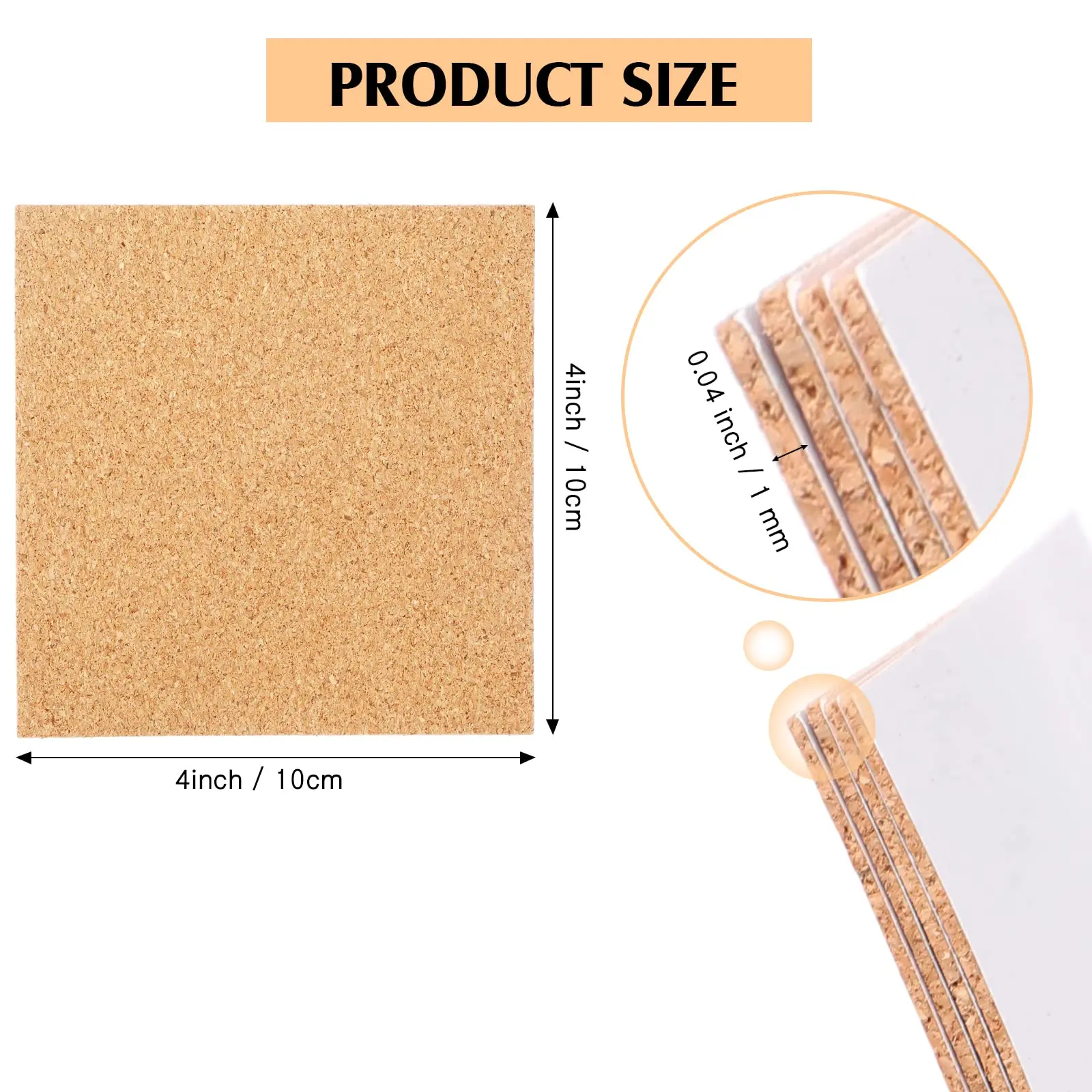 50pcs Round Self-adhesive Cork Sheets For Diy Coasters, Cork Mat, Mini Wall Cork  Board With Strong Adhesive-backed 10cm*10cm*2mm