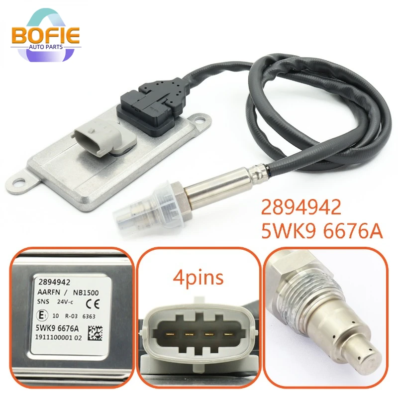 Ricambi Auto Ossido Di Azoto Nox Sensor Continental Per Daf Trucks Cummins 24V Nox Sensor Oem 5Wk96676A 5 Wk9 6676A