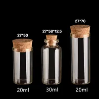 30X 20/30ml Test Tubes Glass bottle With Cork Lids Potion Bottles Glass Jars Glass Spice Jars Glass Wedding Wishing Bottles Jars 1