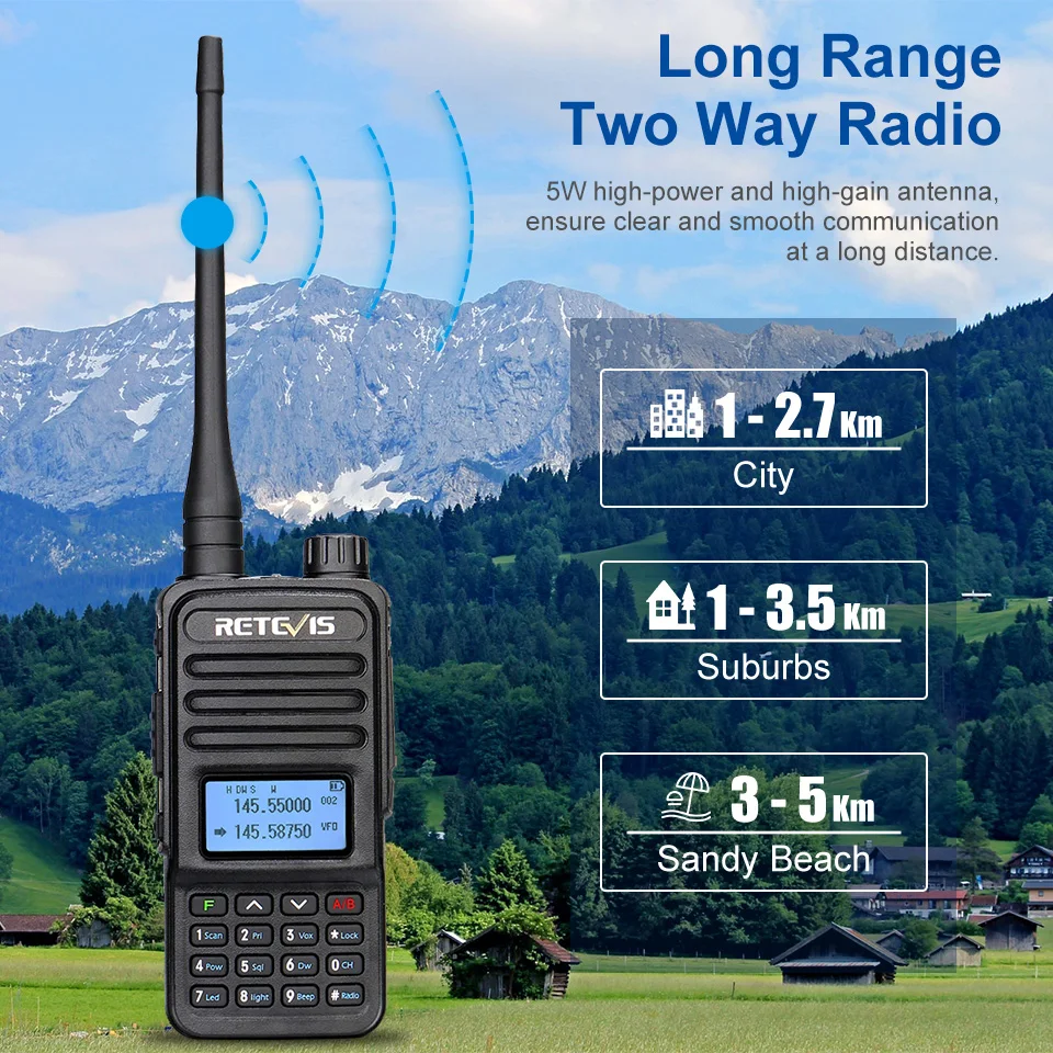 Retevis Walkie Talkie RT85 Ham Two-way Radio Stations 5W Walkie-talkies VHF  UHF Dual Band Amateur Portable Radio TYT UV88 uv88 AliExpress
