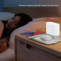 Wireless Charger with Lamp Night light Fast Induction Charging Stand for iPhone 14 13 Pro Max 12 11 Samsung