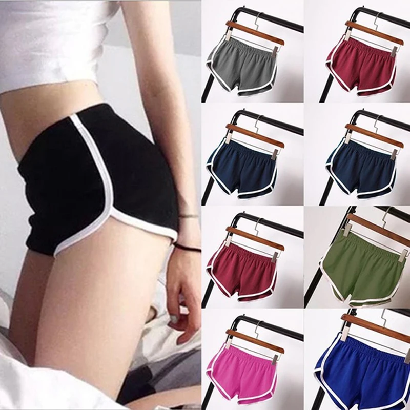 Sports Shorts Women Summer 2025 New Candy Color Anti Emptied Skinny Shorts Casual Lady Elastic Waist Beach Correndo Short Pants 1