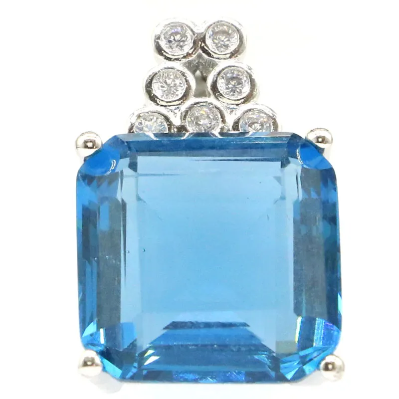 

Real 925 Solid Sterling Silver Pendant Peridot Citrine Blue Aquamarine Tsavorite Garnet London Blue Kunzite Gift For Sister