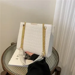 Luxury Women's Designer Crossbody Chain Bag - Solid Color Shoulder Handbag (White Crossbody Bags)