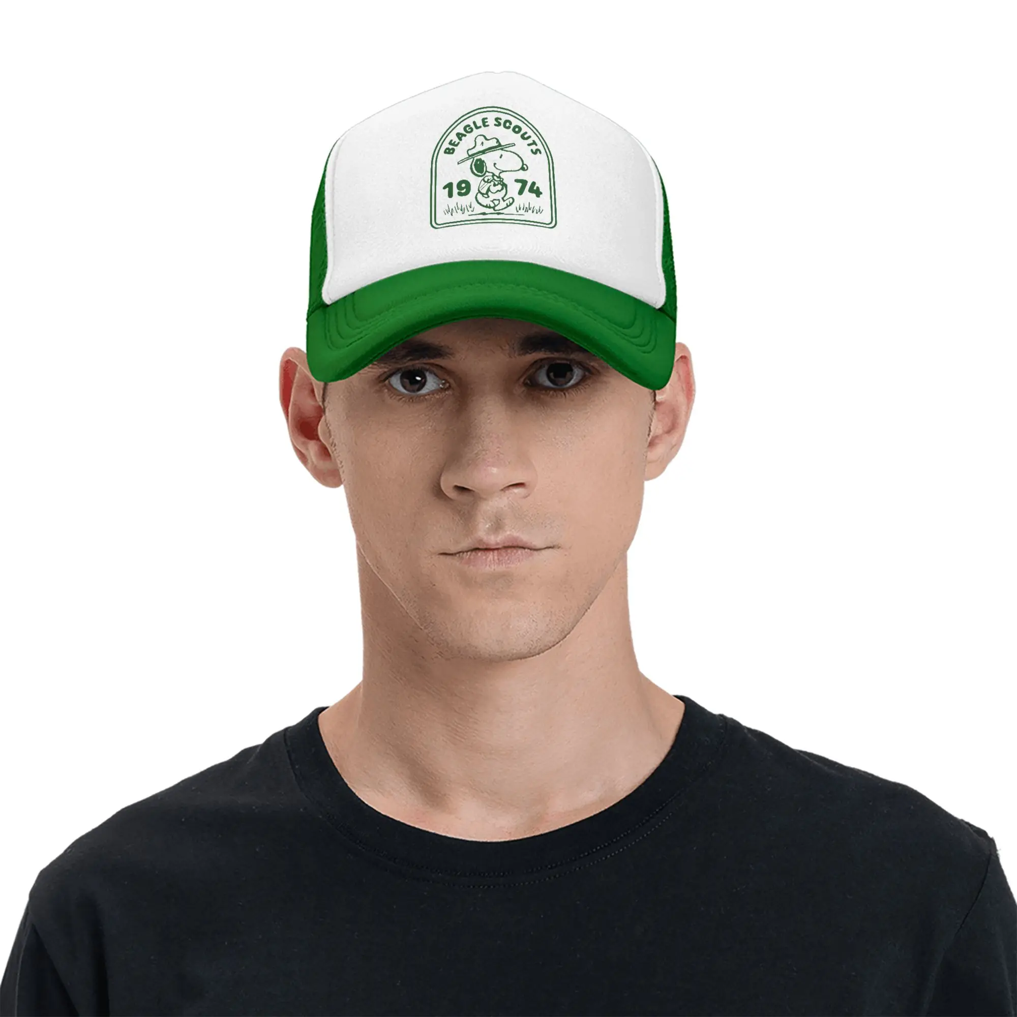 Snoopys Beagle Scouts Trucker Cap, Unisex, Cartoon-Hüte, Sonnenhut, Sportkappe, verstellbare Baseballkappe aus Polyester-Mesh, Sommer – Detail 7