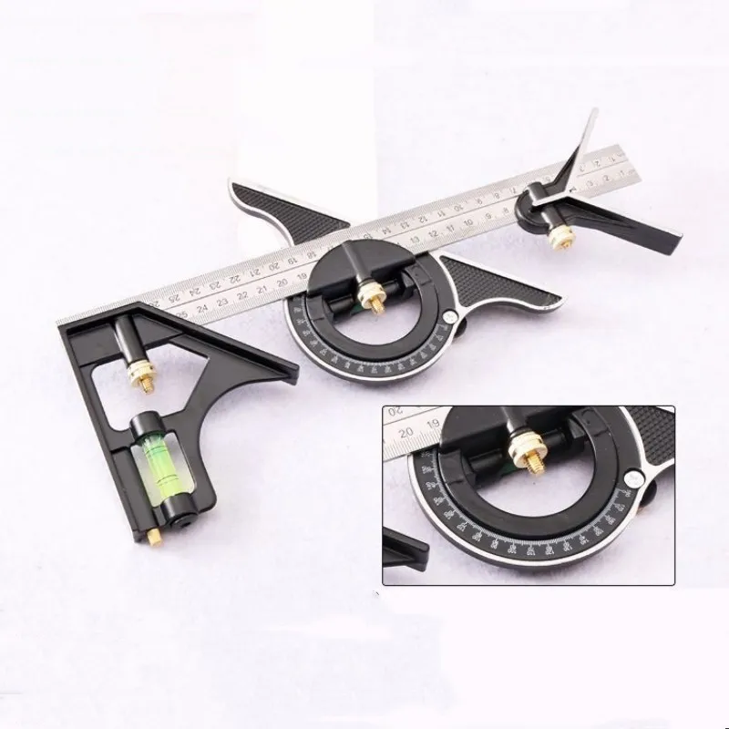 Multifunctional Angle Ruler Combination Square Stainless Steel Combo Square Carpentry Tools Carpenter Square Metal Ruler #40 5