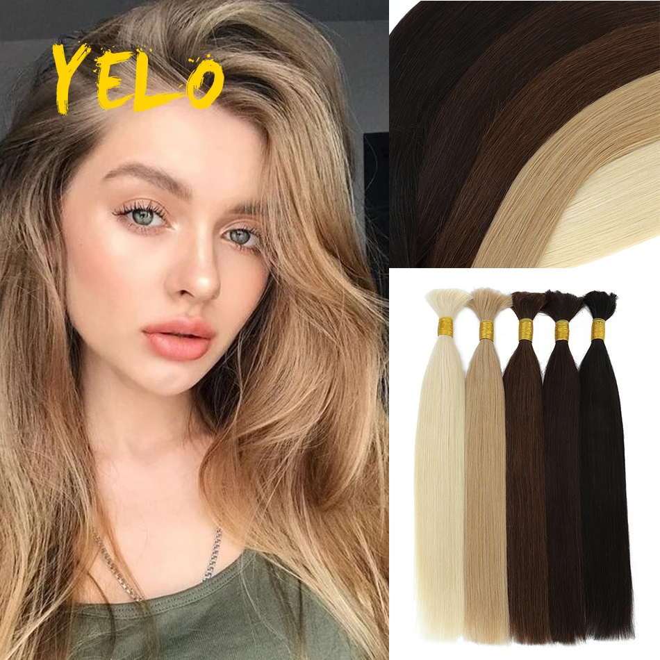 14-28 Inch Human Hair Bundles Straight Bulk Hair For Braiding No Weft Crochet Braids Single Bundles Brazilian extensions