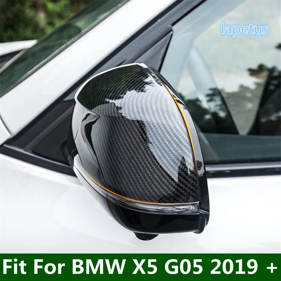 

Car Accessories Side Wing Rearview Mirror Case / Door Handle Protection Cap Cover Trim For BMW X5 G05 2019 - 2022 Carbon Fiber