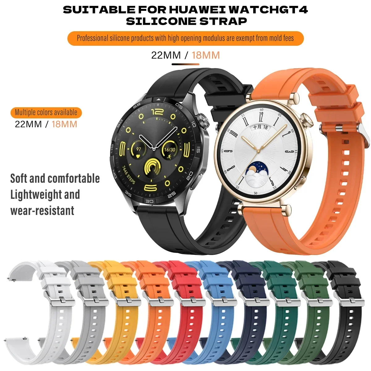 Premium 22mm Silicone & Woven Smartwatch Band - Elegant Strap Accessory