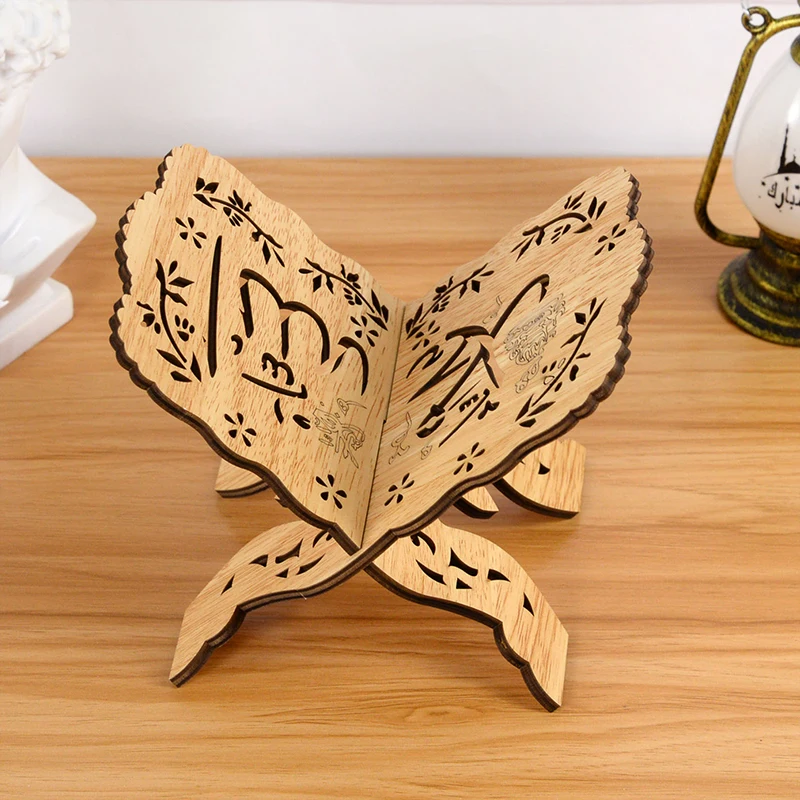 Legno Eid Al-Fitr Islamic Bible Book Shelf Corano Corano Frame Corano Holy Book Stand Holder Eid Mubarak Ramadan Kareem Decoration
