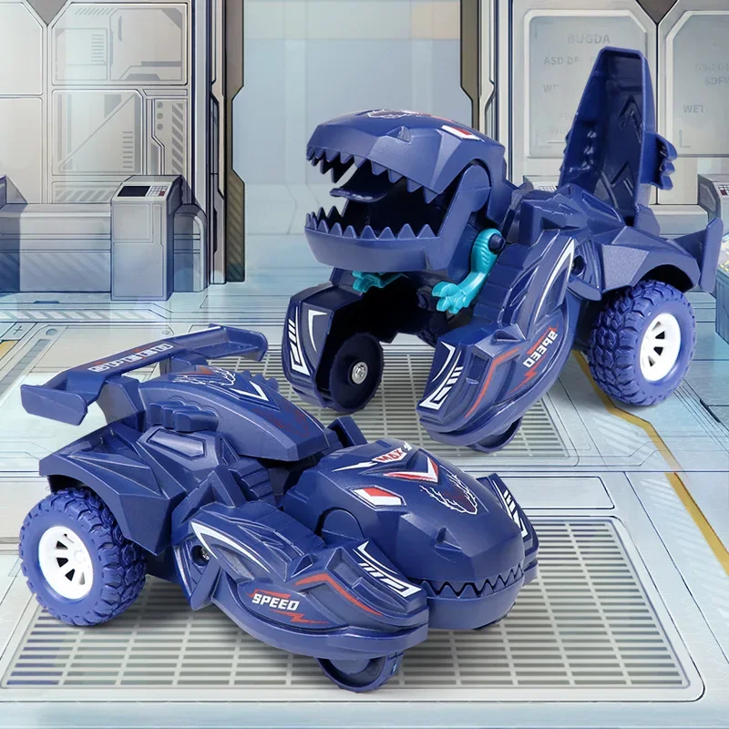 

New Transforming Dinosaur Car Deformation Car Toys Inertial Sliding Dino Car Automatic Transform Toy Boys Amazing Gifts Kid Toy