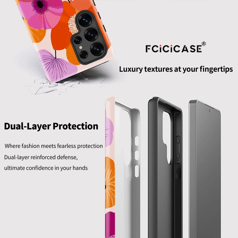 Luxury Flower Matte TPU Acrylic Phone Case