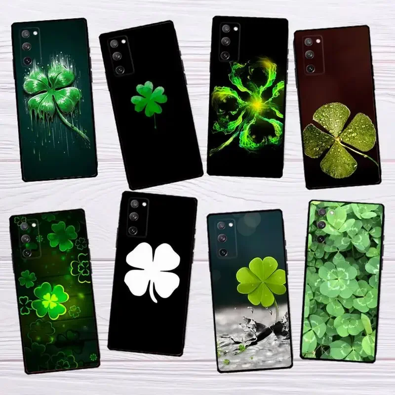 Custodia Per Telefono Lucky Four Leaf Clover Per Samsungs23 S22 S21 S20 Ultra Pro S10 S30Plus 20 Cover Ultra Nera