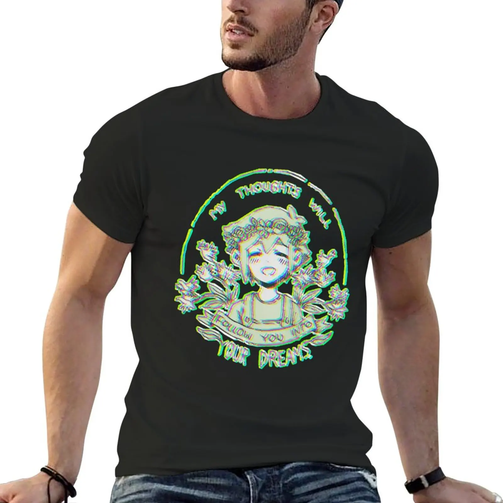 omori my thoughts will follow you into your dreams basil T-Shirt designer shirts tops mens t shirts pack