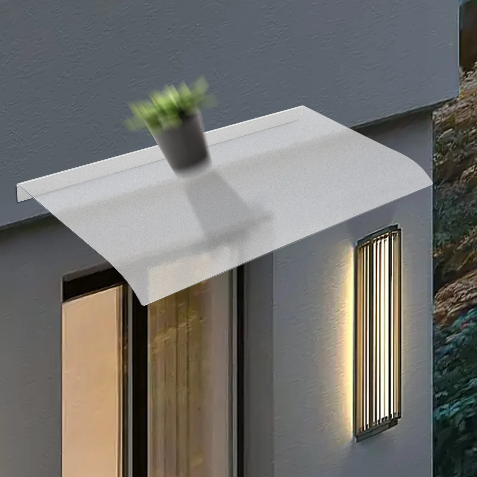 Door Awning Canopy Clear Rain Shelter UV Rain Snow Protection Window Awning for Front Door Porch Patio Roof 100*50cm/40*120cm