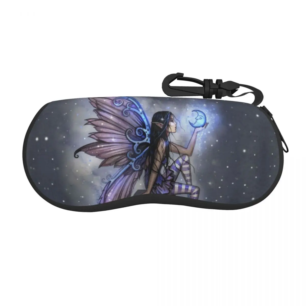 

Little Blue Moon Fairy Fantasy Art Sunglasses Soft Case Neoprene Zipper Molly Harrison Shell Eyeglass Case Custom Protective Box