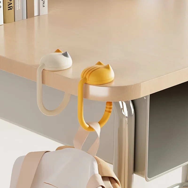 1/2pcs Cute Cat Tail Purse Hook Portable Multifunctional Table Purse Bag Hooks for Home School Saving Space,Utility Hooks