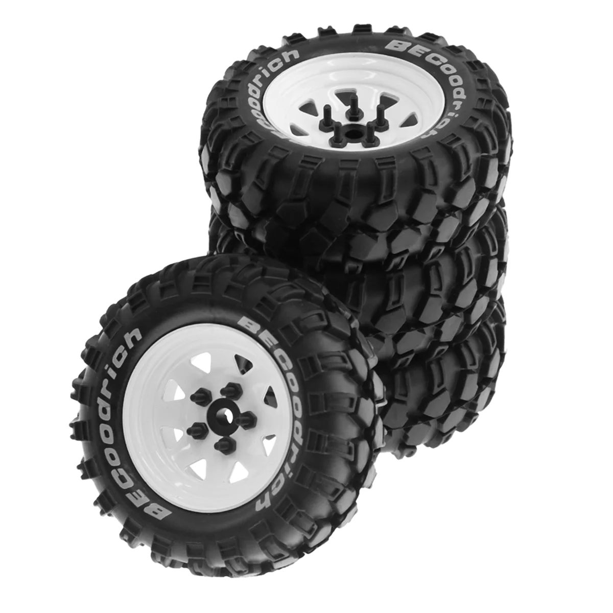 

Metal 1.9Inch Beadlock Wheel Tires for 1:10 RC Crawler Car Axial SCX10 90046 TRX4 Redcat GEN8,White