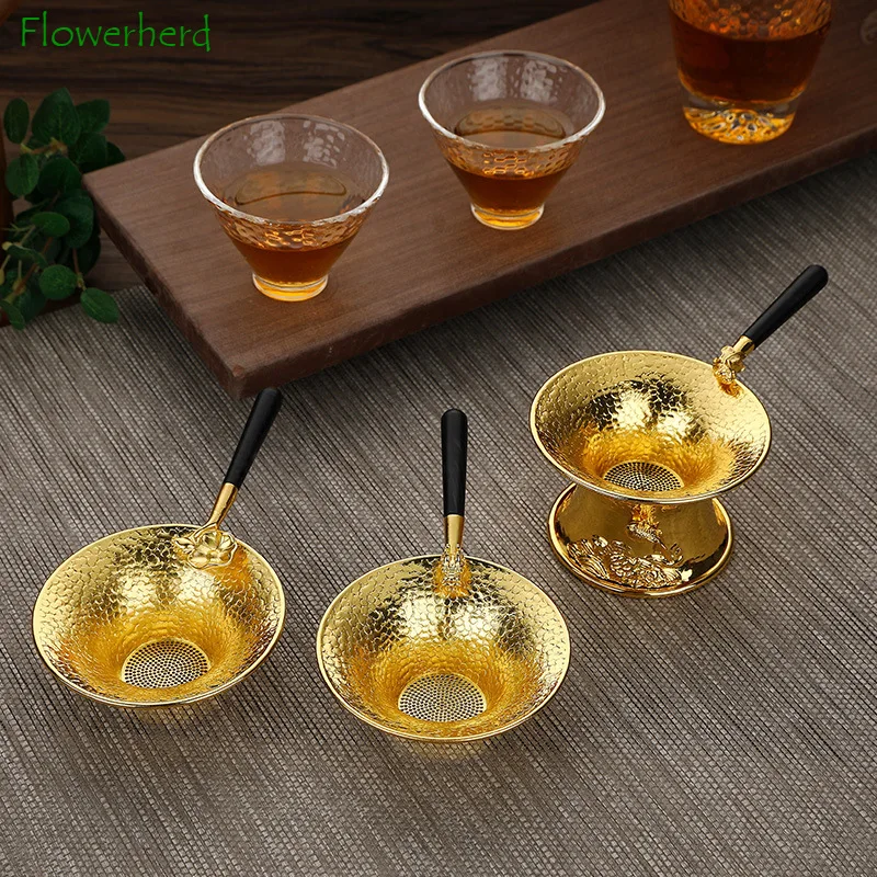 

New Tea Strainer Pure Copper Tea Infuser Tea Filter Kung Fu Tea Set Copper Strainers Tea Separator Creative Kitchen Accessories