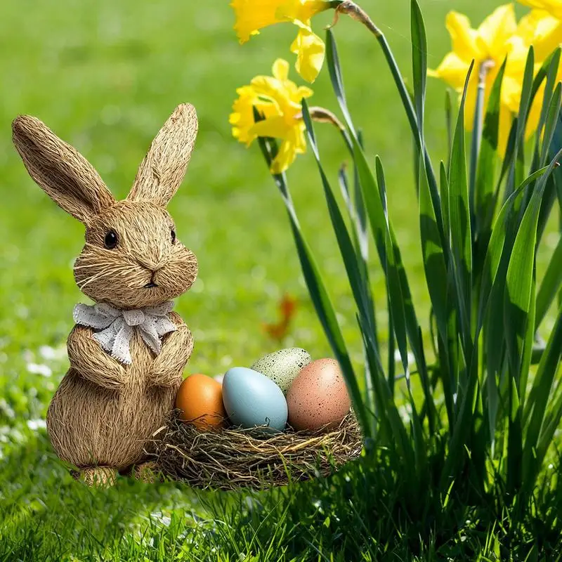 Easters Decor Garden Stakes Decorative Easter Bunny Garden Sign Landscape Decor Stakes Yard Art For Lawns Gardens