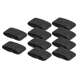 Elastic Nylon Belt Keepers and Strap Organizers - Set of 10 (Black)