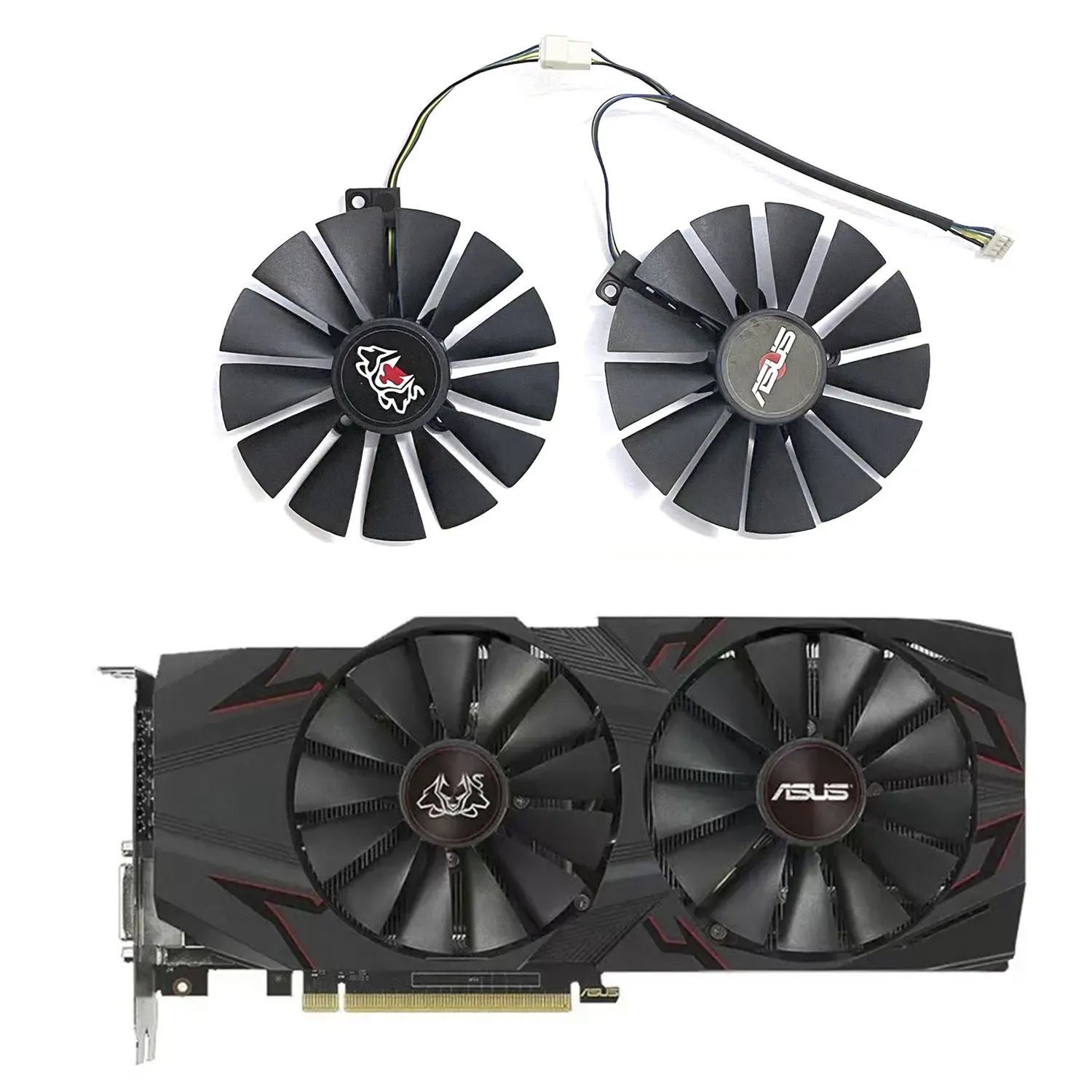 

Brand new 95MM 4PIN FDC10M12S9-C DC 12V 0.25A GTX1070TI GPU fan for ASUS GTX 1070 Ti CERBERUS ADVANCED graphics card cooling