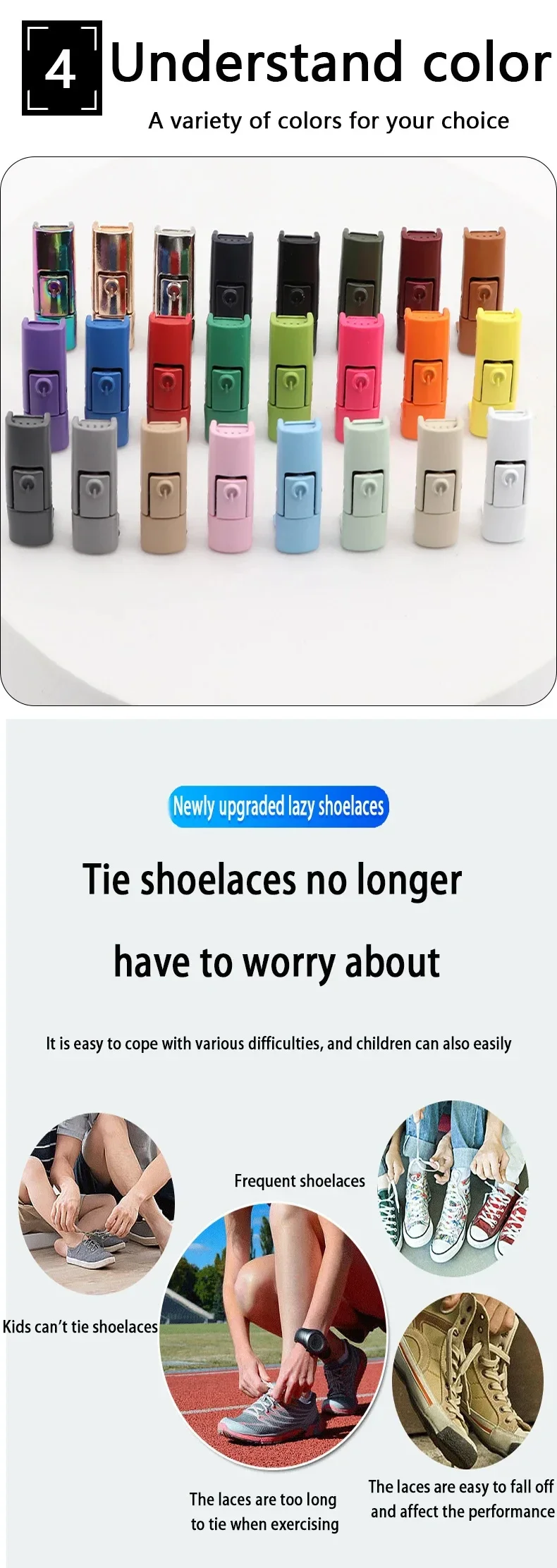 10 Stücke NEUE Bunte Metall Schnürsenkel Clip Drücken Schnalle Schnürsenkel Drücken Schloss Schuhe Zubehör AF1 Turnschuhe Kits Metall Schnürsenkel Schnalle – Detail 4