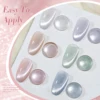 BORN PRETTY Glitter Shimmer Cat Magnetic Gel Nail Polish Set Moonlight Glass Cat Magnetic Gel Green Purple Pink Nude Silver Gel 5