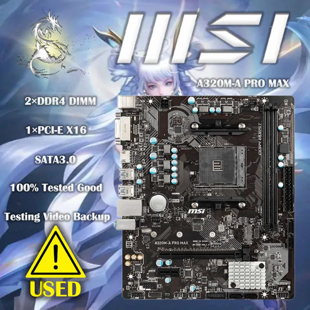 Msi A320M-A Pro Max Socket Am4 Con Core Boost, Ddr4 Boost Supporta La Memoria Ddr4, Fino A 3200 (Oc) Mhz