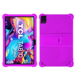 Durable Silicone Tablet Cover with Kickstand - Soft Shockproof Protector for Tab 10 Gen 2 8496G (PURPLE)