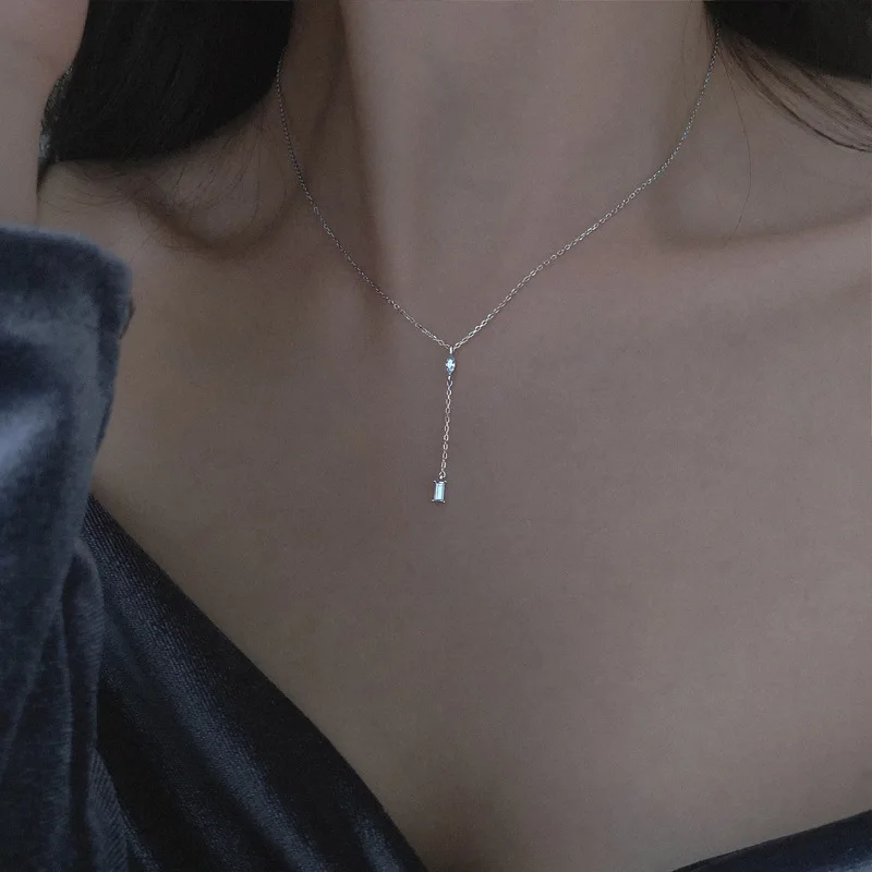 Женское колье из серебра 925 пробы, с фианитами