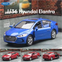 1/36 Hyundai Elantra Toy Car Model Welly Diecast Metal Alloy Vehicle Miniature Pull Back Collection Gift For Children Boys Kid 1