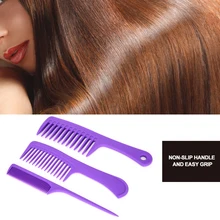 

3Pcs Professional Hairdressing Comb ABS Straight Handle Wide Teeth Pointed Tail Curling Combs Heat Resistant Hair Styling Tools