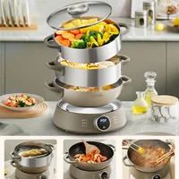 Multifunctional Electric Steamer Cooker 3 Layers Food Steamer Machine Steamer Pot Buffet Food Warmer Electric Kitchen Appliances 1