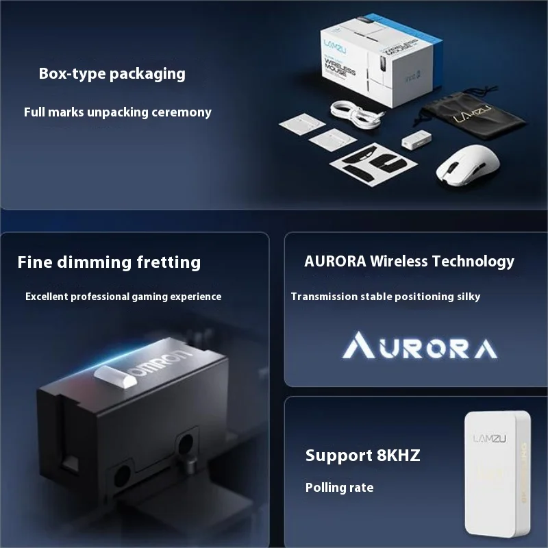 LAMZU Inca ワイヤレスマウス 軽量 PIXART 3950 サポート 8K