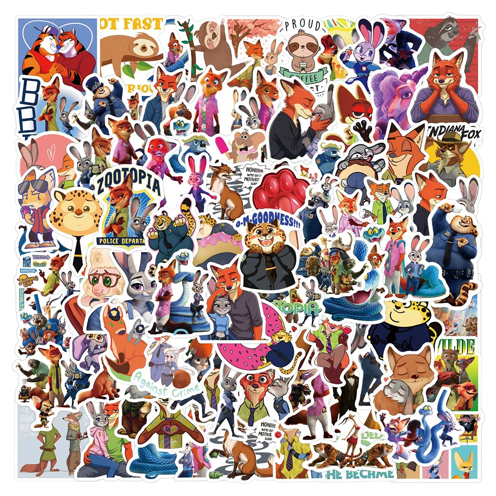10/30/50/120pcs Zootopia 2 스티커 귀여운 디즈니 애니메이션 데칼 DIY 오토바이 수하물 노트북 재미 있은 방수 낙서 스티커 장난감