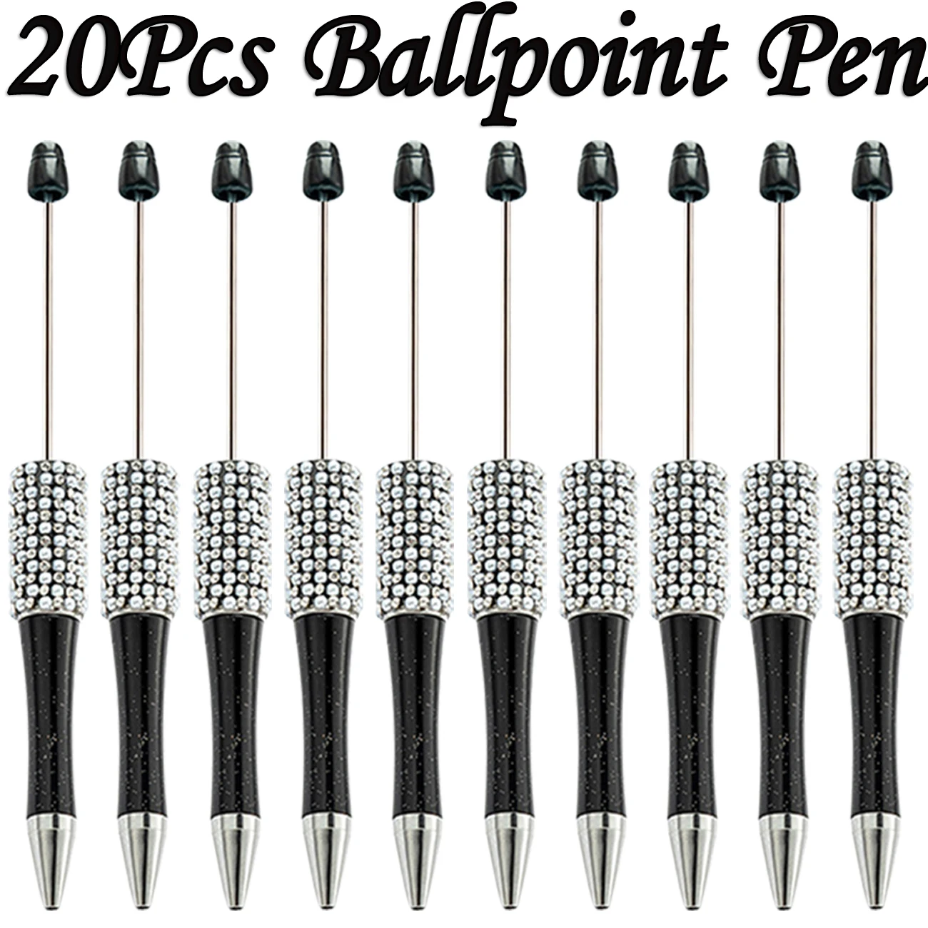 

Шариковая ручка с бусинами и стразами, 20 шт.