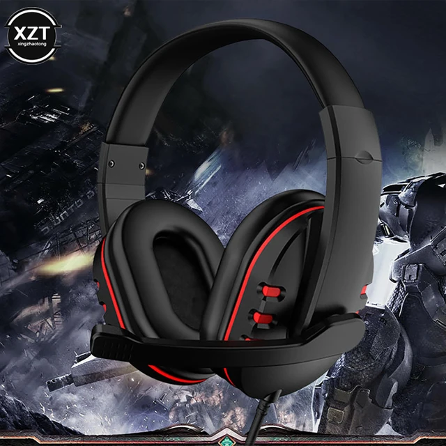 Auriculares para videojuegos de 3,5mm, cascos con cancelación de ruido con  micrófono y Control de volumen para PS4 Play Station 4 PC - AliExpress