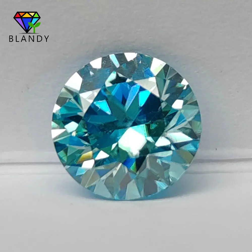 Multicolor Round Cut Moissanite Gemstone with GRA Certification