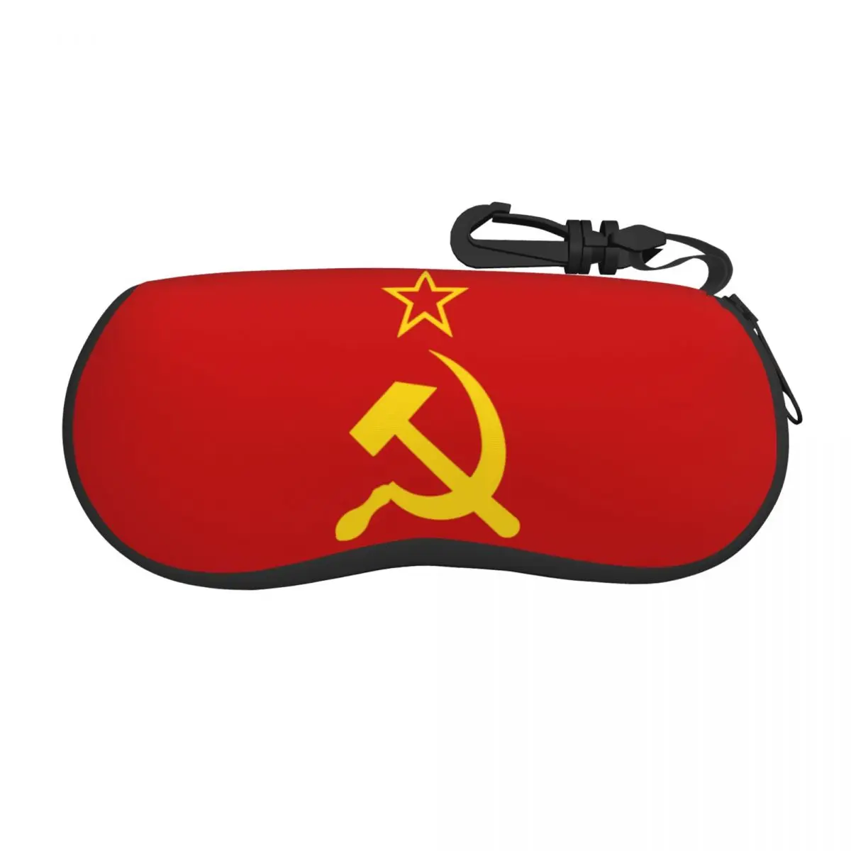 

Retro Russian Soviet Flag Eyeglass Glasses Case Women Men Soft USSR Hammer and Sickle CCCP Sunglasses Protective Pouch