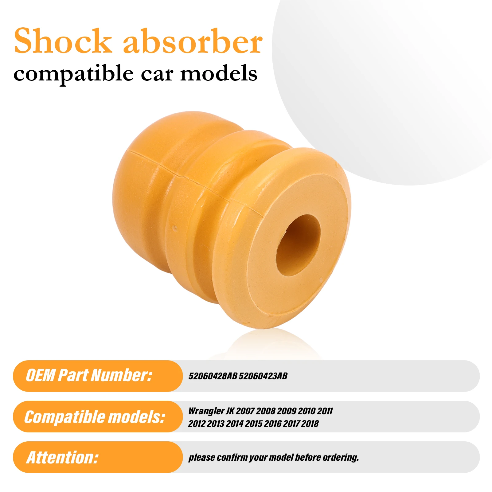 Car Adapter Kit 4 PCS Front&Rear Bump Stops 52060428AB Jeep Wrangler JK JKU 2007- Axle Jounce Bumpers 52060423AB