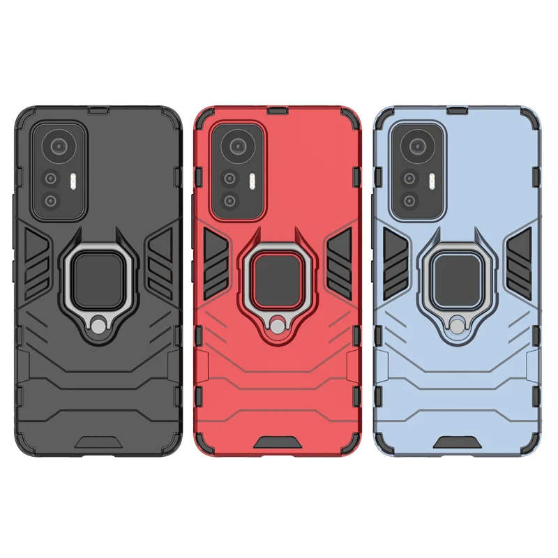 Für Xiaomi Mi 12 11T 11 11X 11i Pro Lite Ultra Hybrid Hard PC + Soft TPU Armor Anti-Drop Case Rotierender Ringständerhalter_voghion.com