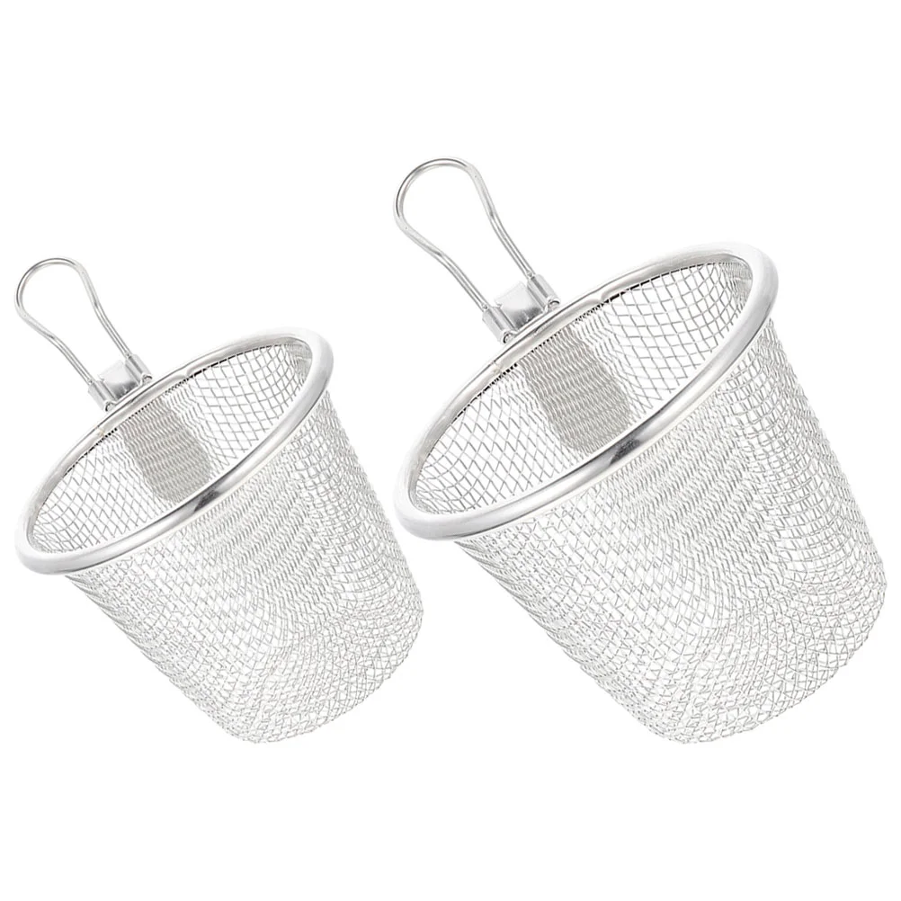 

2 Pcs Stainless Steel Colander Flour Sifter Pasta Hot Pot Strainer Spoon Frying Food