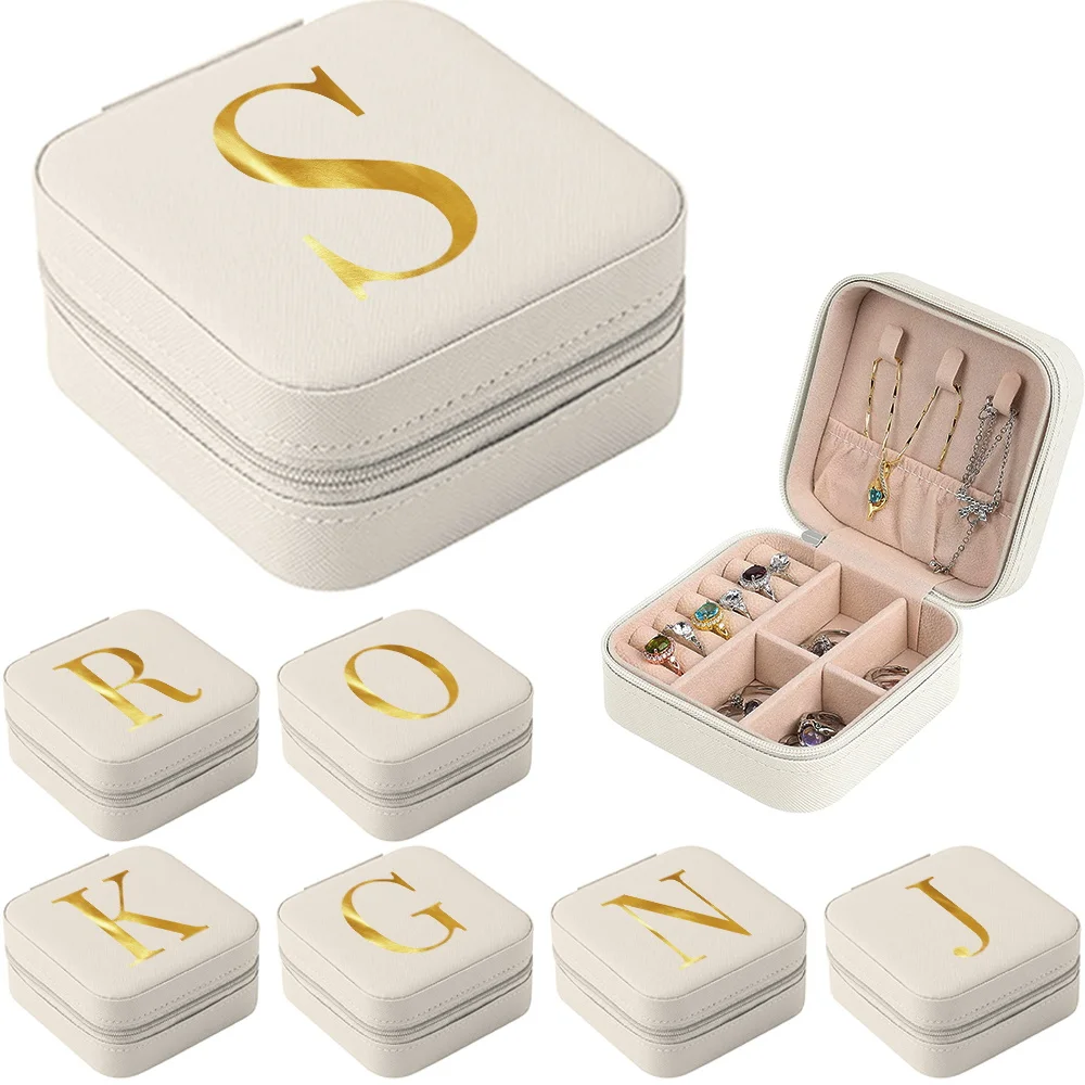 

Jewelry Storage Box Portable Jewelry Organizations Earring Necklace Ring Storage Jewelry Box Letter Jewelers Leather Storage Box