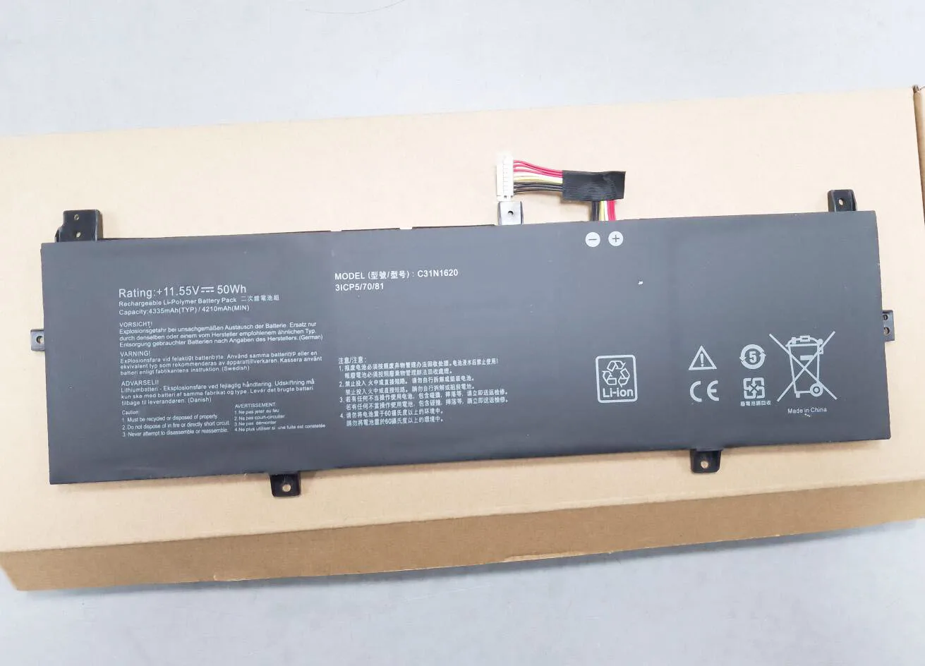 Bateria do Portátil para Asus Zenbook Ux430 Ux430ua Ux430un Ux430uq Ux430uq-gv015t Pro Pu404 Pu404uf 11.55v 50wh C31n1620 - Imagem 5
